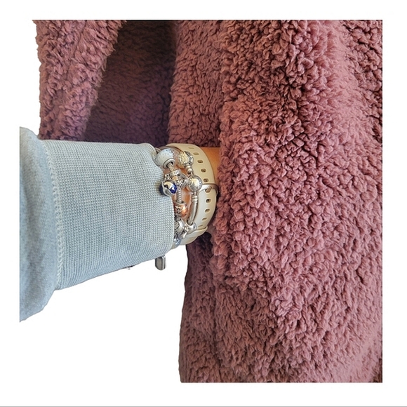 NWT PINK VICTORIA'S SECRET Sherpa Cardi Teddy Bear Jacket Soft Fleece Hoodie NEW - Picture 12 of 13